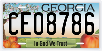 GA license plate CEO8786