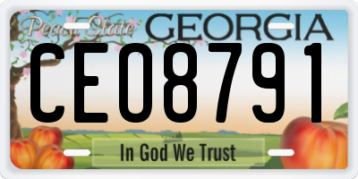 GA license plate CEO8791