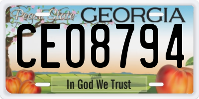 GA license plate CEO8794