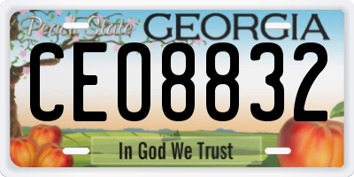 GA license plate CEO8832