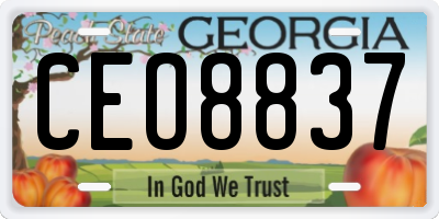 GA license plate CEO8837