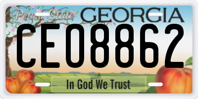GA license plate CEO8862