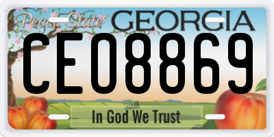 GA license plate CEO8869