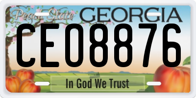 GA license plate CEO8876