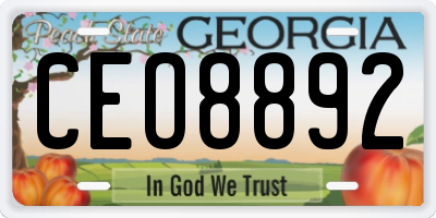 GA license plate CEO8892