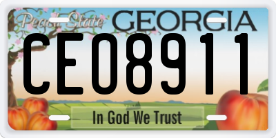 GA license plate CEO8911