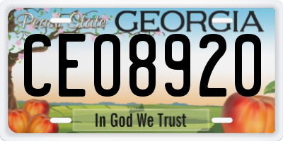 GA license plate CEO8920