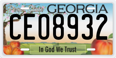 GA license plate CEO8932