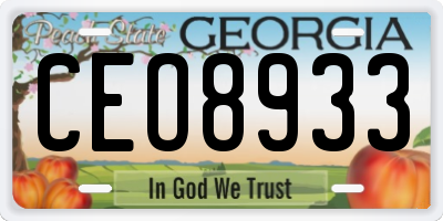 GA license plate CEO8933