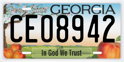 GA license plate CEO8942