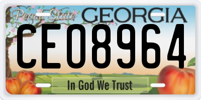 GA license plate CEO8964