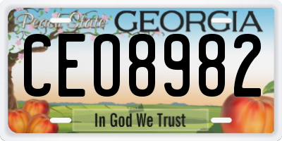 GA license plate CEO8982