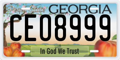 GA license plate CEO8999