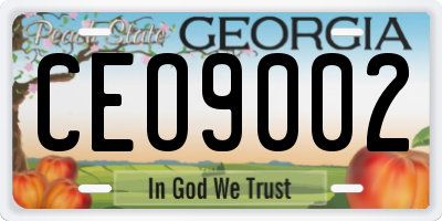 GA license plate CEO9002
