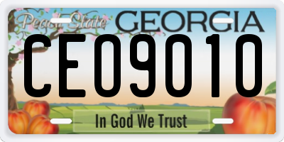 GA license plate CEO9010