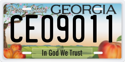 GA license plate CEO9011