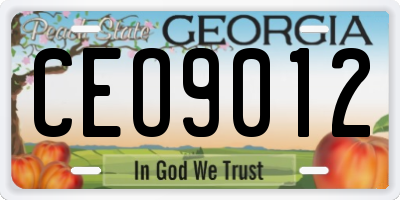 GA license plate CEO9012