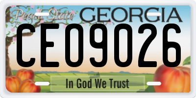 GA license plate CEO9026