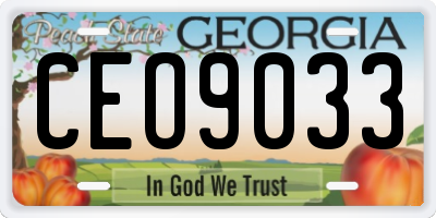 GA license plate CEO9033
