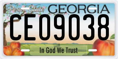 GA license plate CEO9038