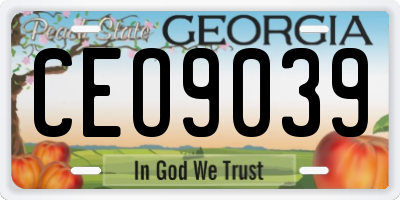 GA license plate CEO9039