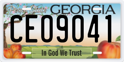 GA license plate CEO9041