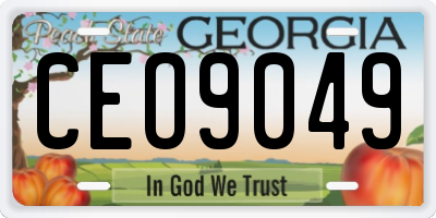 GA license plate CEO9049