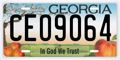 GA license plate CEO9064