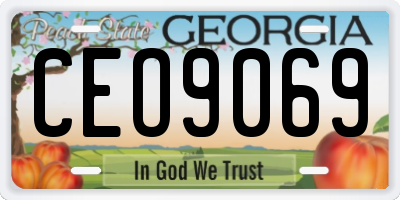 GA license plate CEO9069