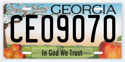 GA license plate CEO9070