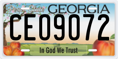 GA license plate CEO9072