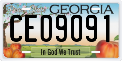 GA license plate CEO9091