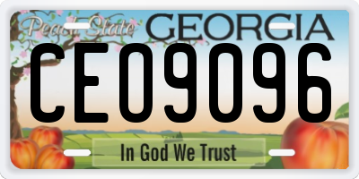 GA license plate CEO9096