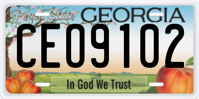 GA license plate CEO9102