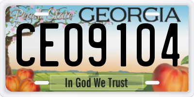 GA license plate CEO9104