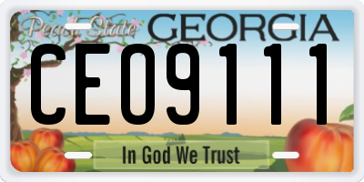 GA license plate CEO9111