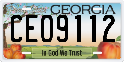 GA license plate CEO9112