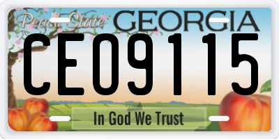GA license plate CEO9115