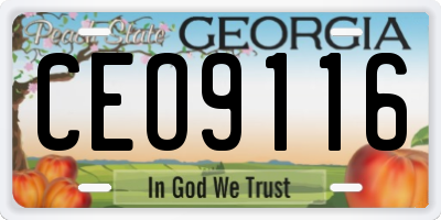 GA license plate CEO9116