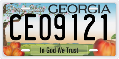 GA license plate CEO9121