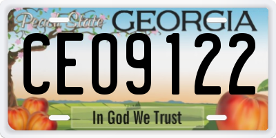 GA license plate CEO9122