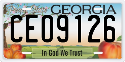 GA license plate CEO9126
