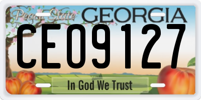 GA license plate CEO9127