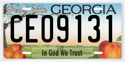 GA license plate CEO9131