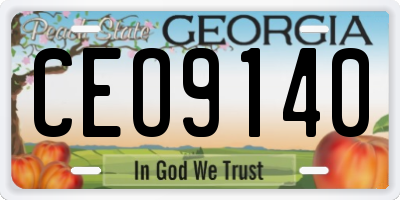 GA license plate CEO9140