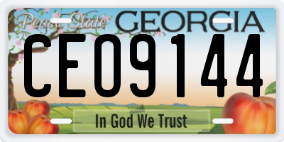 GA license plate CEO9144