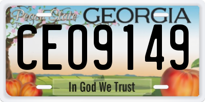 GA license plate CEO9149