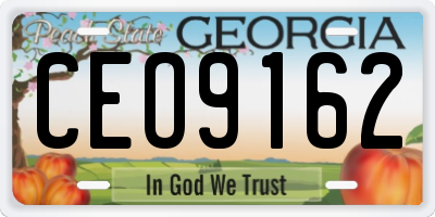 GA license plate CEO9162