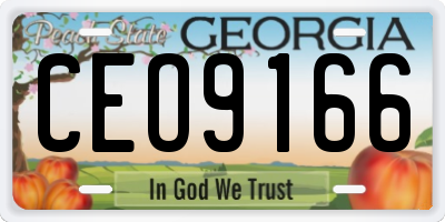 GA license plate CEO9166