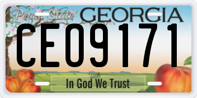 GA license plate CEO9171